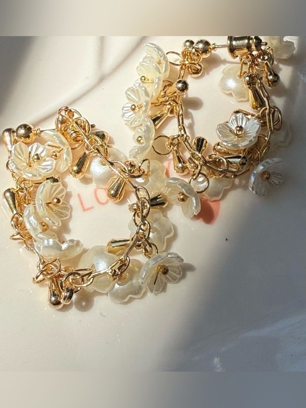 Flower Earrings pearl white - Picture 6 of 8